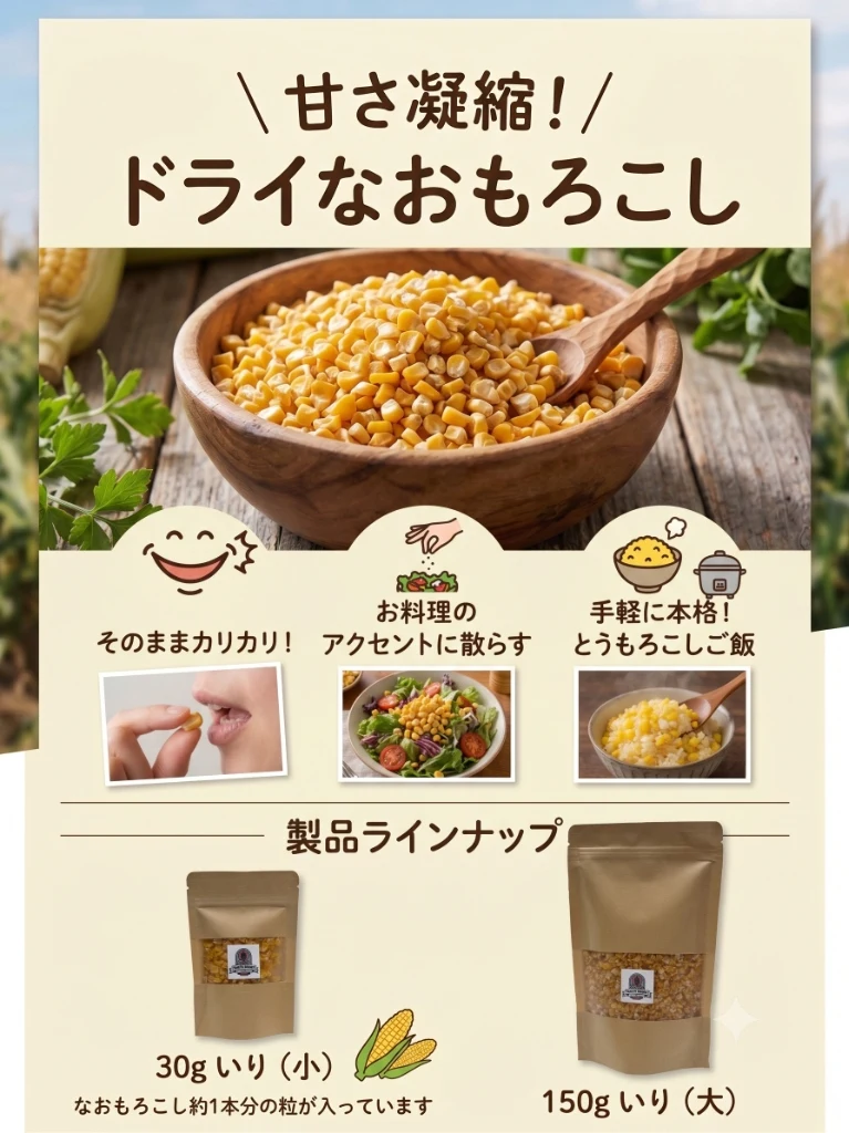 甘さ凝縮！ドライなおもろこしの魅力と美味しい食べ方